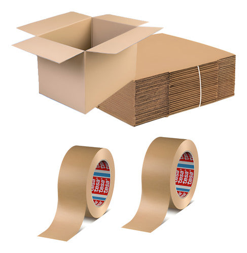 Pack Mudanza 5un 60x40x40cm + 2 Cintas Kraft