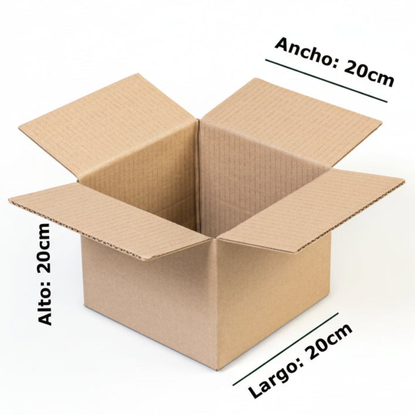 Caja de Cartón Multi-altura 20x20x20 Pack 25 Uni