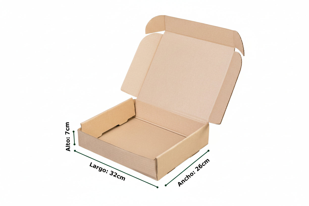 Cajas Autoarmable 32x26x7 Pack 25 Uni