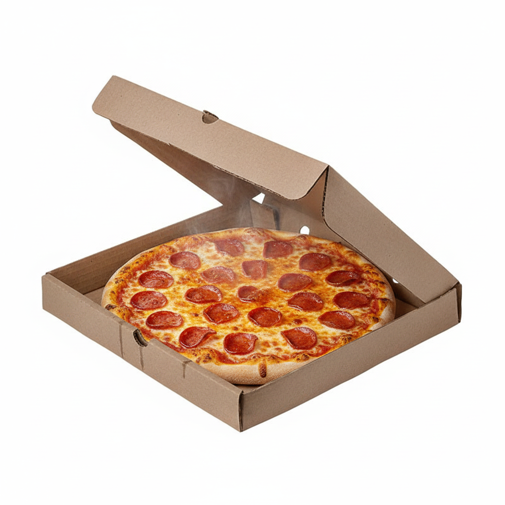 Caja Pizza Kraft Grande 38x38x4,5 cm Pack 25 u.