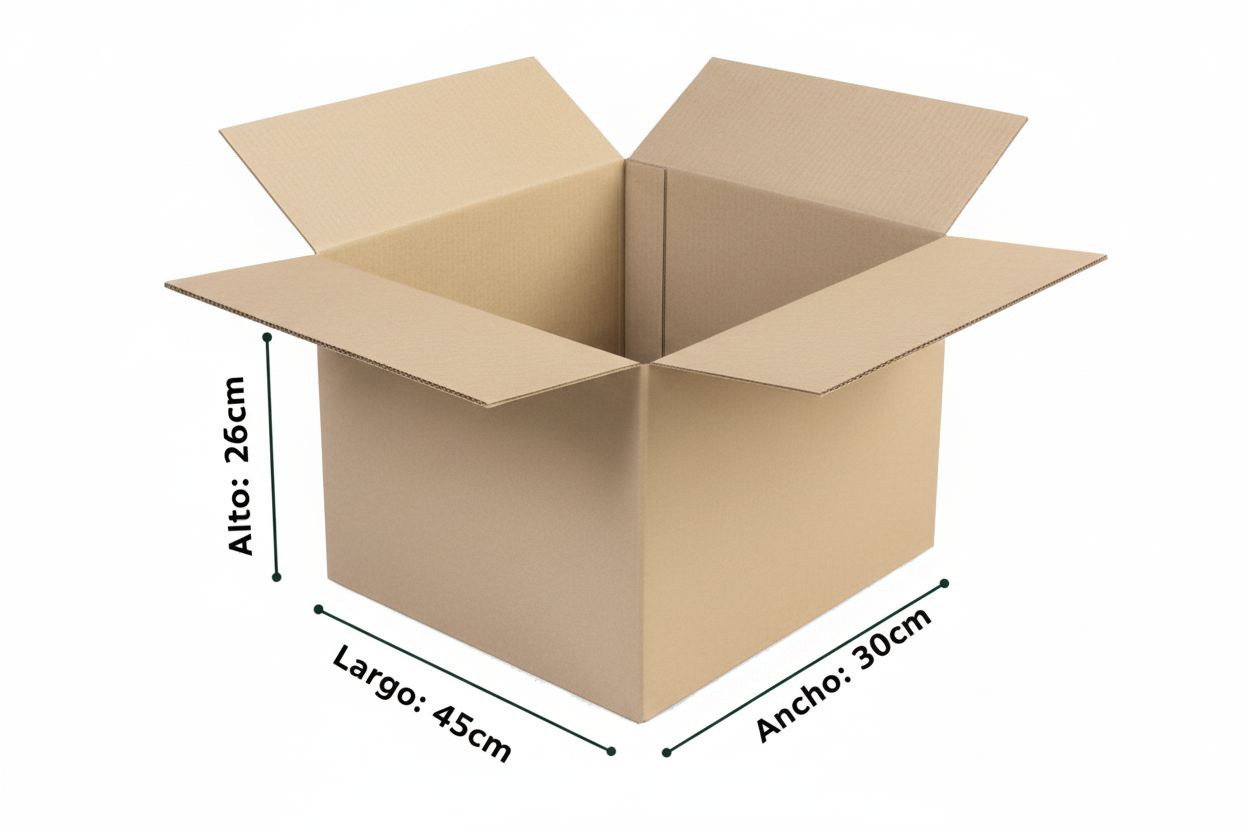 Caja De Cartón 45x30x26 Pack 25 Uni